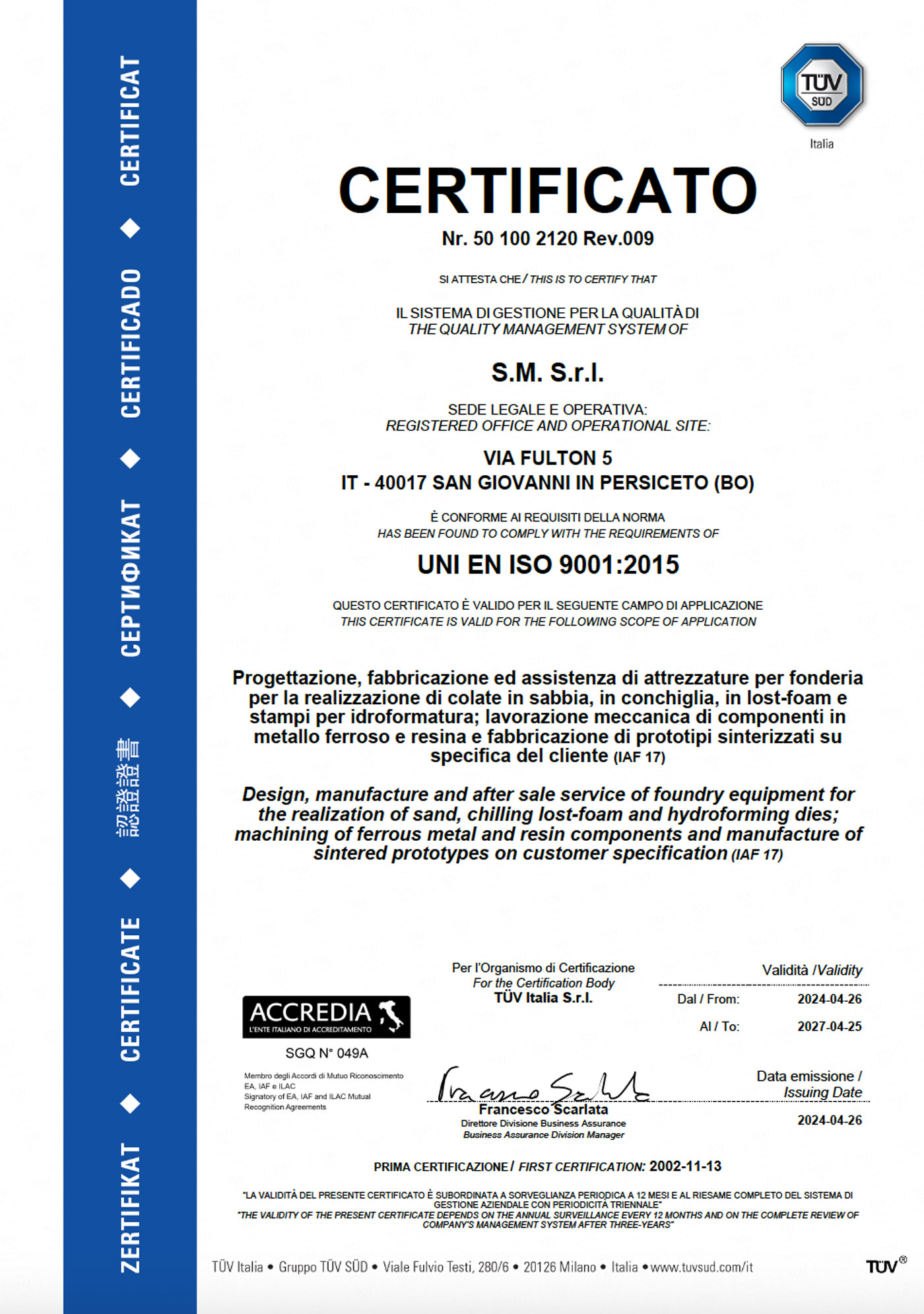 Certificato ISO